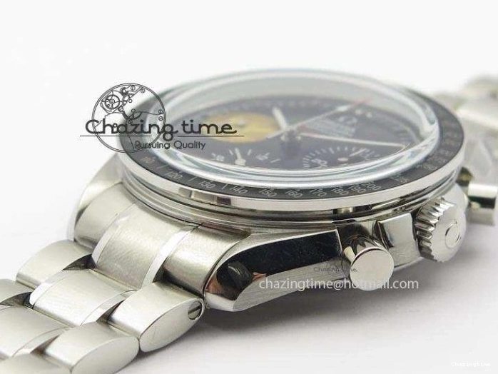 0524 Effortless Speedmaster Apollo 11 On SS Bracelet Manual Winding Chrono Movement 8225